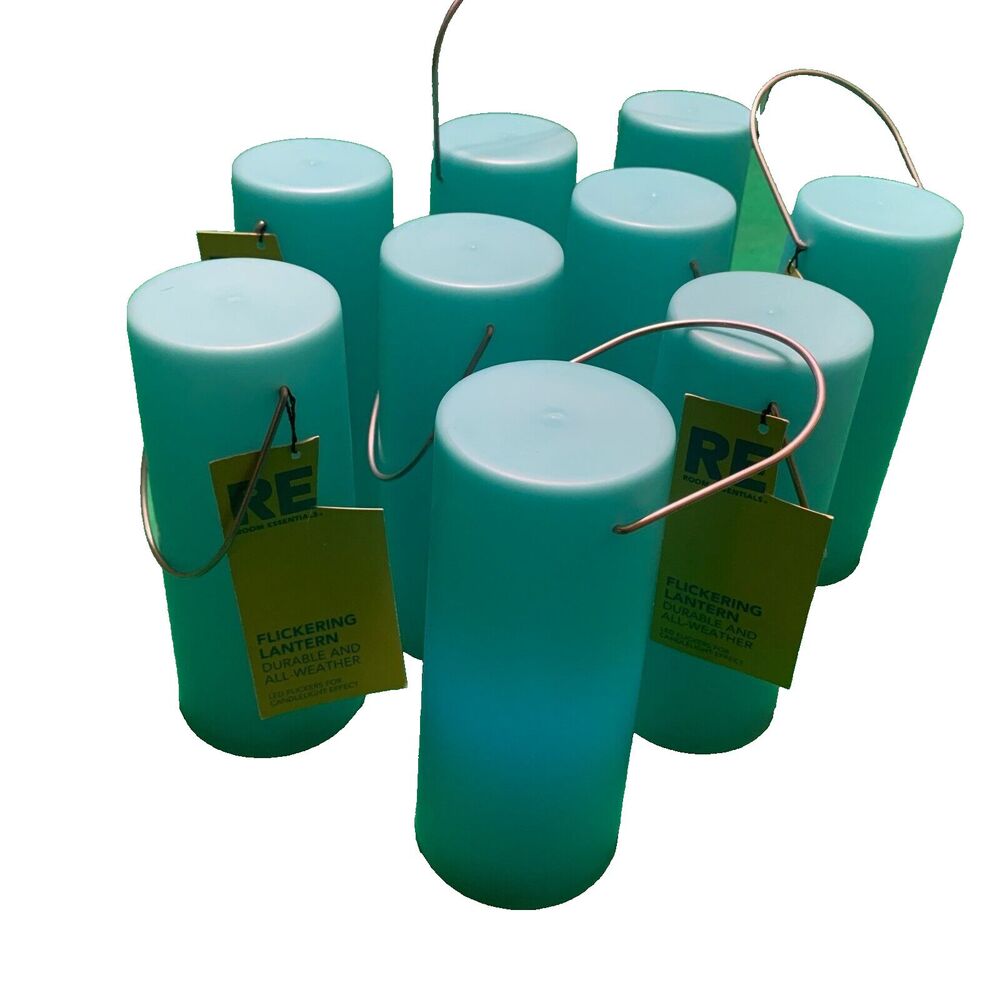 Lot of Nine 3" x 6" LED Aqua Candles - Room Essentials™ EUC